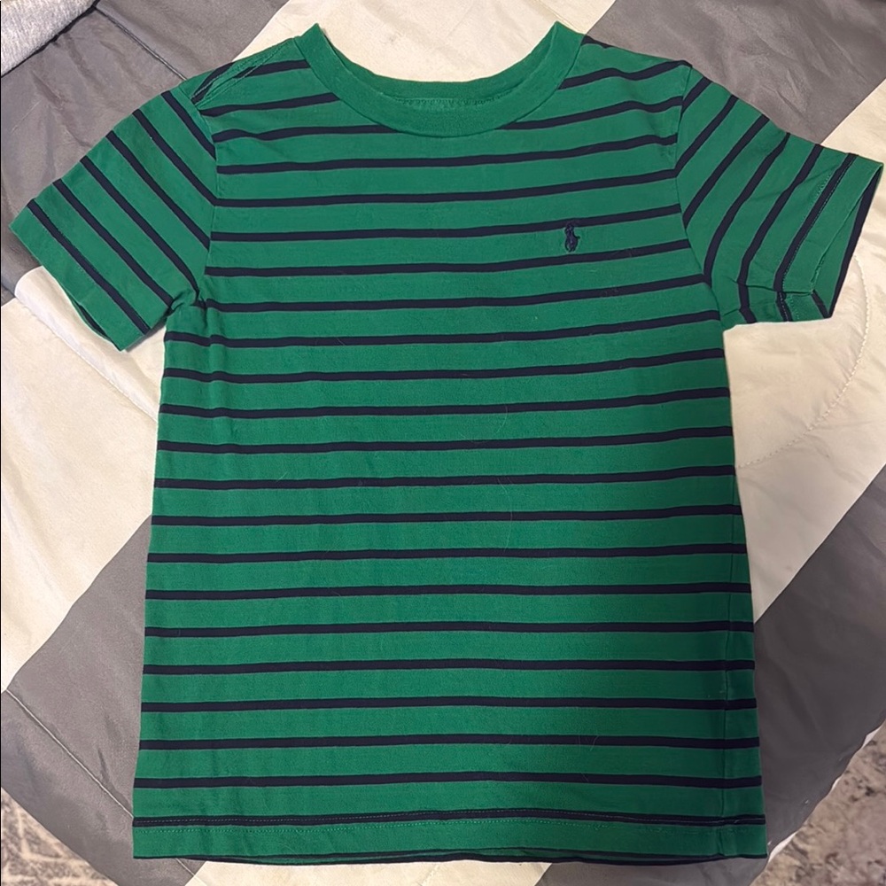 Green Striped Kids Shirt